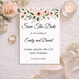 Elegant Anemone Wildflower Save the Date Card