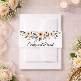 Elegant Anemone Wildflower Wedding Invitation 招待状ベリーバンド