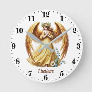 Elegant Angelファンのためのオーダーメイド ラウンド壁時計