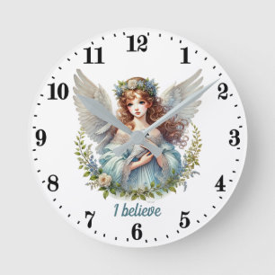 Elegant Angelファンのためのオーダーメイド ラウンド壁時計