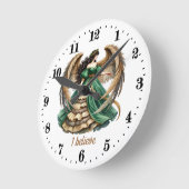 Elegant Angel lovers customizable  ラウンド壁時計 (傾斜)