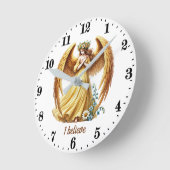 Elegant Angel lovers customizable ラウンド壁時計 (傾斜)