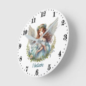 Elegant Angel lovers customizable  ラウンド壁時計 (傾斜)
