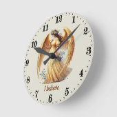 Elegant Angel lovers customizable  ラウンド壁時計 (傾斜)