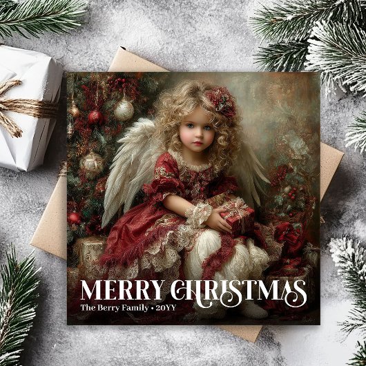 Elegant Angelic Victorian Holiday Christmas Card シーズンカード