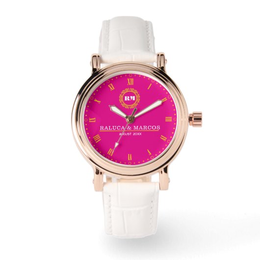 Elegant Anniversary Keepsake Wristwatch for Couple 腕時計 (正面)