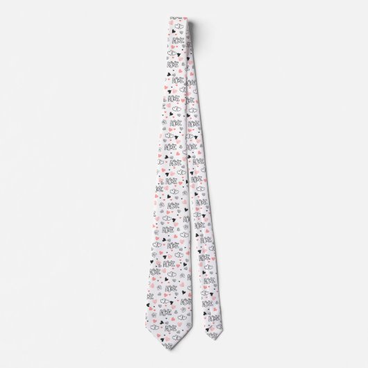 Elegant Anniversary Love Lettering Men’s Tie ネクタイ (正面)