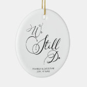 Elegant Anniversary Vow Renewal Custom Text セラミックオーナメント (右)