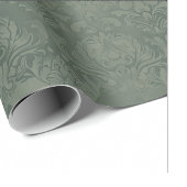 Elegant Antique Damask Dark Silver Pine  ラッピングペーパー