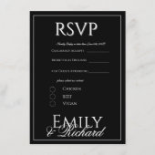 Elegant Antique Floral Wedding RSVP Meal Choices エンクロージャーカード (正面)