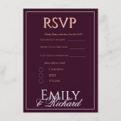Elegant Antique Floral Wedding RSVP Meal Choices エンクロージャーカード (正面)