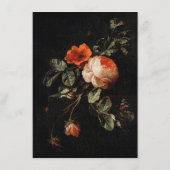 Elegant Antique Floral Wedding RSVP Meal Choices エンクロージャーカード (裏面)