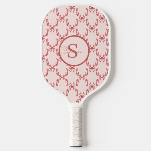 Elegant Antler Monogram Pickleball Paddle ピックルボールラケット (正面)