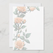 Elegant Apricot Orange Rose Floral Wedding 招待状 (裏面)