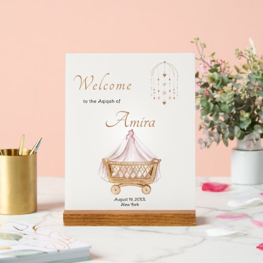 Elegant Aqiqah Welcome Acrylic Sign アクリルサイン (ウェディング)