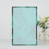 Elegant Aquamarine and Gold 便箋 (スタンド正面)