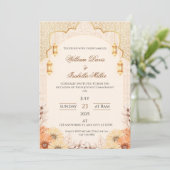 Elegant Arabic Lantern Floral Wedding Invitation 招待状 (スタンド正面)