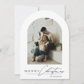 Elegant Arch 1 Photo Green Christmas Holiday Card 招待状 (正面)