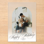 Elegant Arch 1 Photo Merry Christmas Holiday Card アクリル招待状 (正面)