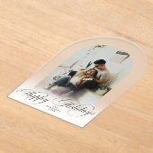 Elegant Arch 1 Photo Merry Christmas Holiday Card アクリル招待状 (レイダウン)