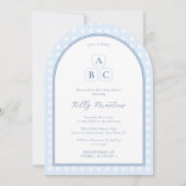 Elegant Arch ABC Blocks Baby Boy Shower 招待状 (正面)