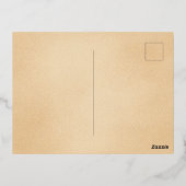 Elegant Arch Family Photo Bow Christmas 箔シーズンポストカード (裏面)