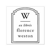 Elegant Arch Frame Monogram Modern Ex Libris Book セルフインキングスタンプ (デザイン)