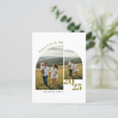 Elegant Arch Geometric Family Two Photo Christmas シーズンポストカード (スタンド正面)