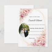 Elegant Arch Greenery Wedding Invitation with Phot ノートカード (正面/裏面)