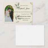 Elegant Arch Greenery Wedding Invitation with Phot ノートカード (正面/裏面)