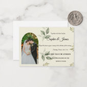 Elegant Arch Greenery Wedding Invitation with Phot ノートカード (正面/裏面インサイチュ)