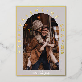 Elegant Arch Happy Valentine's Day Photo 箔シーズンカード