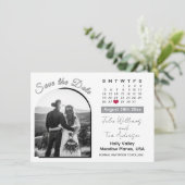 Elegant Arch Photo Black / White Wedding Calendar セーブザデート (スタンド正面)