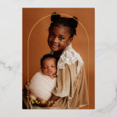 Elegant Arch Photo Chic Baby Shower Thank You 箔招待状 (正面)