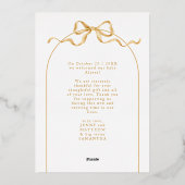 Elegant Arch Photo Chic Baby Shower Thank You 箔招待状 (裏面)