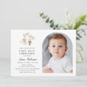 Elegant arch photo first holy communion invitation 招待状 (スタンド正面)