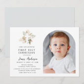 Elegant arch photo first holy communion invitation 招待状 (正面/裏面)