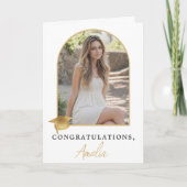 Elegant Arch Photo Graduation Congratulations  カード (正面)
