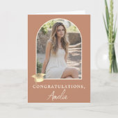 Elegant Arch Photo Graduation Congratulations  カード (正面)