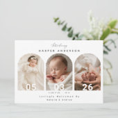 Elegant Arch Photo Newborn Baby Birth Announcement (スタンド正面)