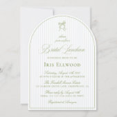 Elegant Arch Sage Green & Blue Bridal Luncheon 招待状 (正面)