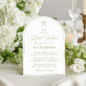 Elegant Arch Sage Green & Blue Bridal Luncheon 招待状