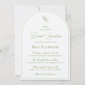 Elegant Arch Sage Green & Blue Bridal Luncheon 招待状 (正面)