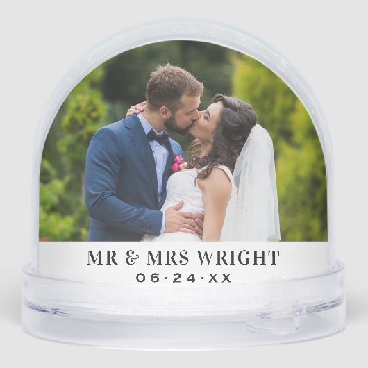 Elegant Arch Wedding Photo Snow Globe (裏面)