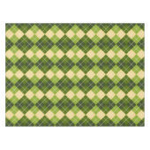 Elegant Argyle Pattern in Green and Yellow Diamond テーブルクロス (正面(横))