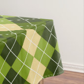 Elegant Argyle Pattern in Green and Yellow Diamond テーブルクロス (インサイチュ)