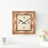 Elegant Art Deco スクエア壁時計 (ホーム)