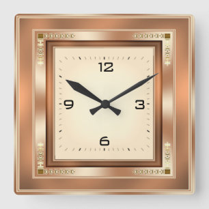 Elegant Art Deco スクエア壁時計