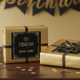 Elegant Art Deco 50 and Fabulous Birthday  スクエアシール