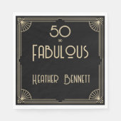 Elegant Art Deco 50 and Fabulous Birthday  スタンダードランチョンナプキン (正面)